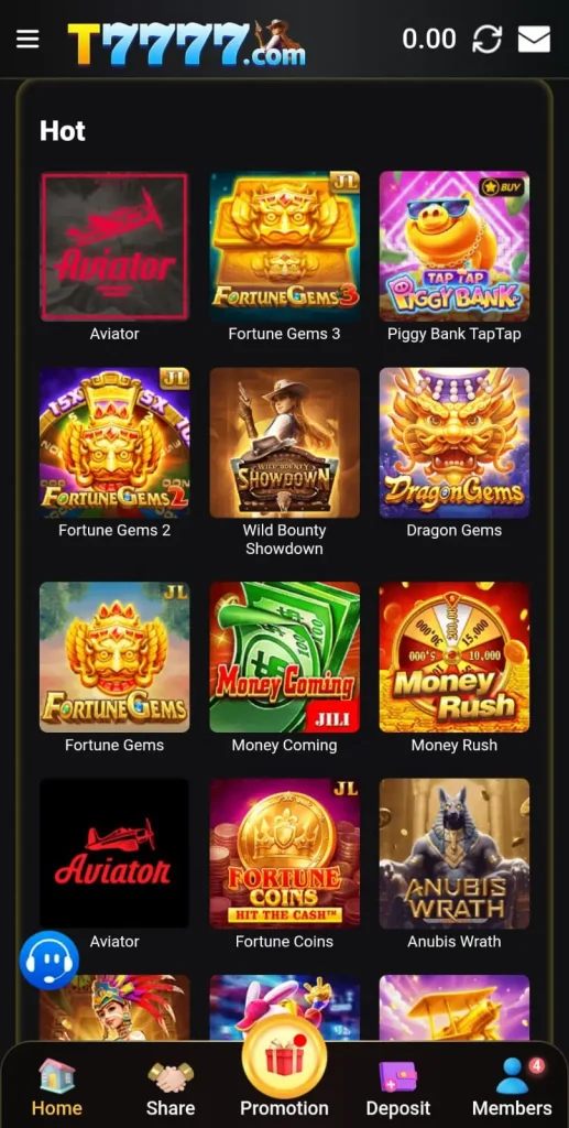 T7777 Game homepage