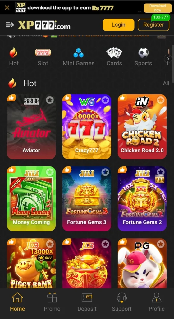 XP777 Game homepage