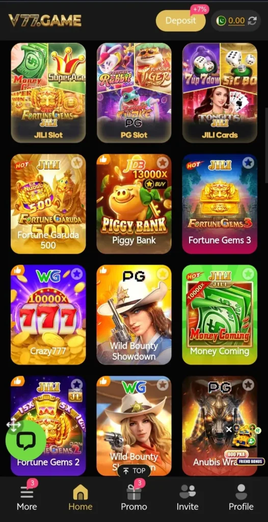 Dishboard of Game