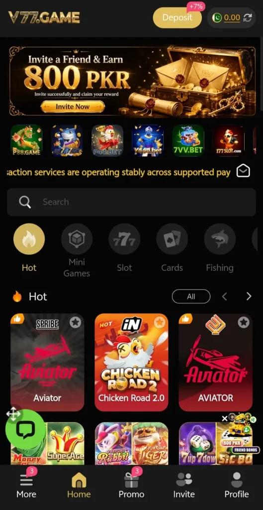 V77 Game HomePage